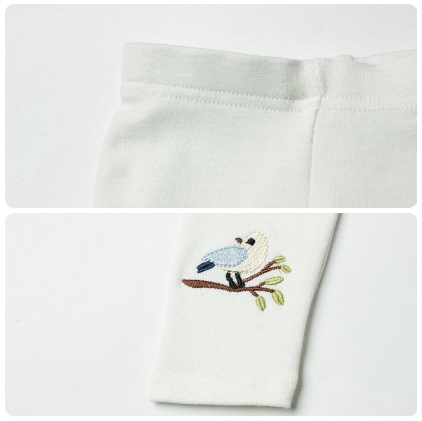 Quần legging Nina Kids màu kẹo thêu hình chú chim cho bé gái 1-6 tuổi