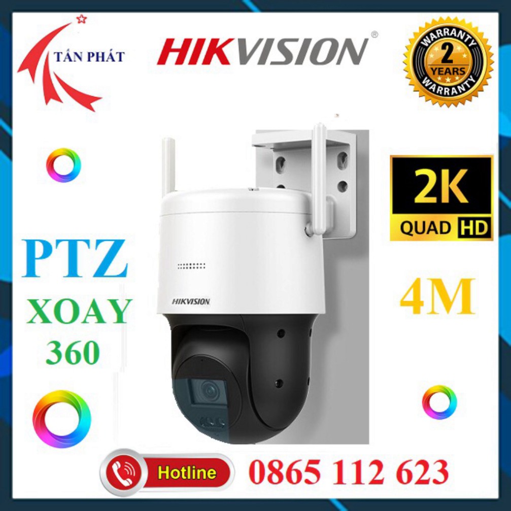 Camera IP WIFI Ngoài Trời (XOAY 360) 4MP Speed Dome HIKVISION DS-2DE2C400IW-DE/W Q21 Mini 2K Siêu Nét Chính Hãng BH 24Th