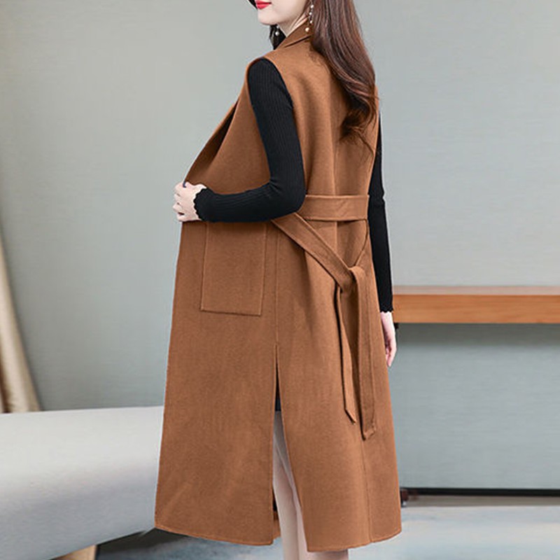 Áo khoác len không tay dáng rộng phong cách Hàn Quốc thời trang xuân thu cho nữ | BigBuy360 - bigbuy360.vn