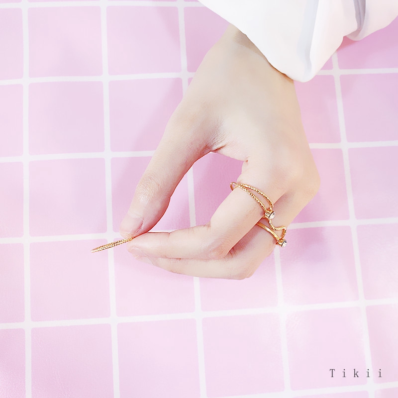 Set 5 nhẫn đính đá thời trang cho nữ