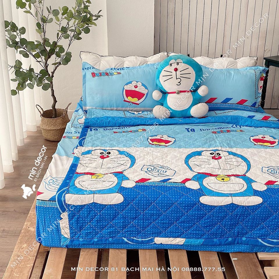 Ga Gối Cotton FREESHIP Bộ Ga Giường Cá Voi - Ga Trải Giường Thiết Kế Mịn Decor