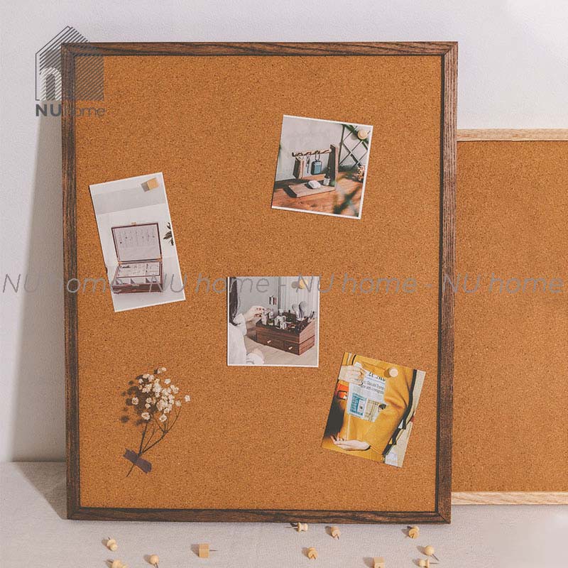 nuhome.vn | Bảng ghim - Pin Board được thiết kế đẹp mắt với khung gỗ sồi dùng ghim ghi chú, tranh ảnh chất lượng cao cấp