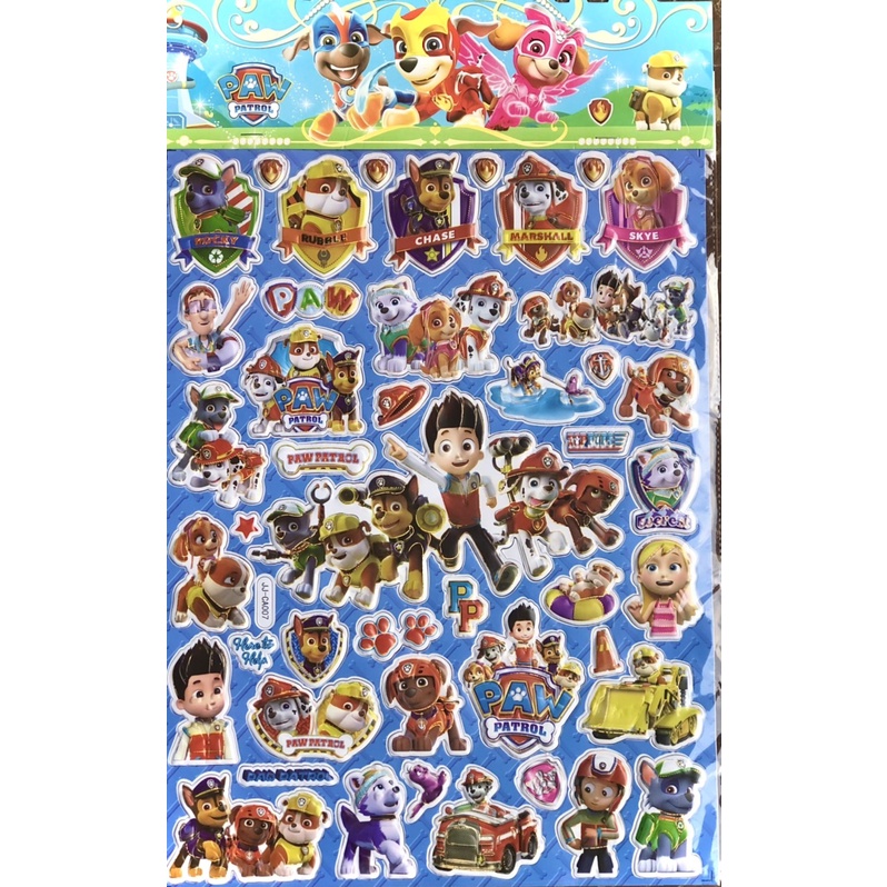 Đồ Chơi Dán Sticker 3D Nổi 2 Lớp, Miếng To Hình Công Chúa Disney , Peppa Pig, Paw Patrol Nhiều Mẫu Dễ Thương Dành Cho Bé