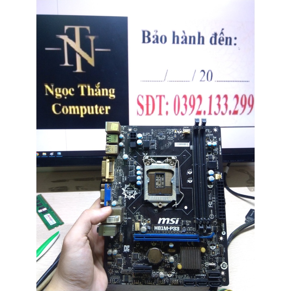 Main Msi H81 p33 zin.Main chính hãng bóc máy văn phòng, quán net . Main socket 1150