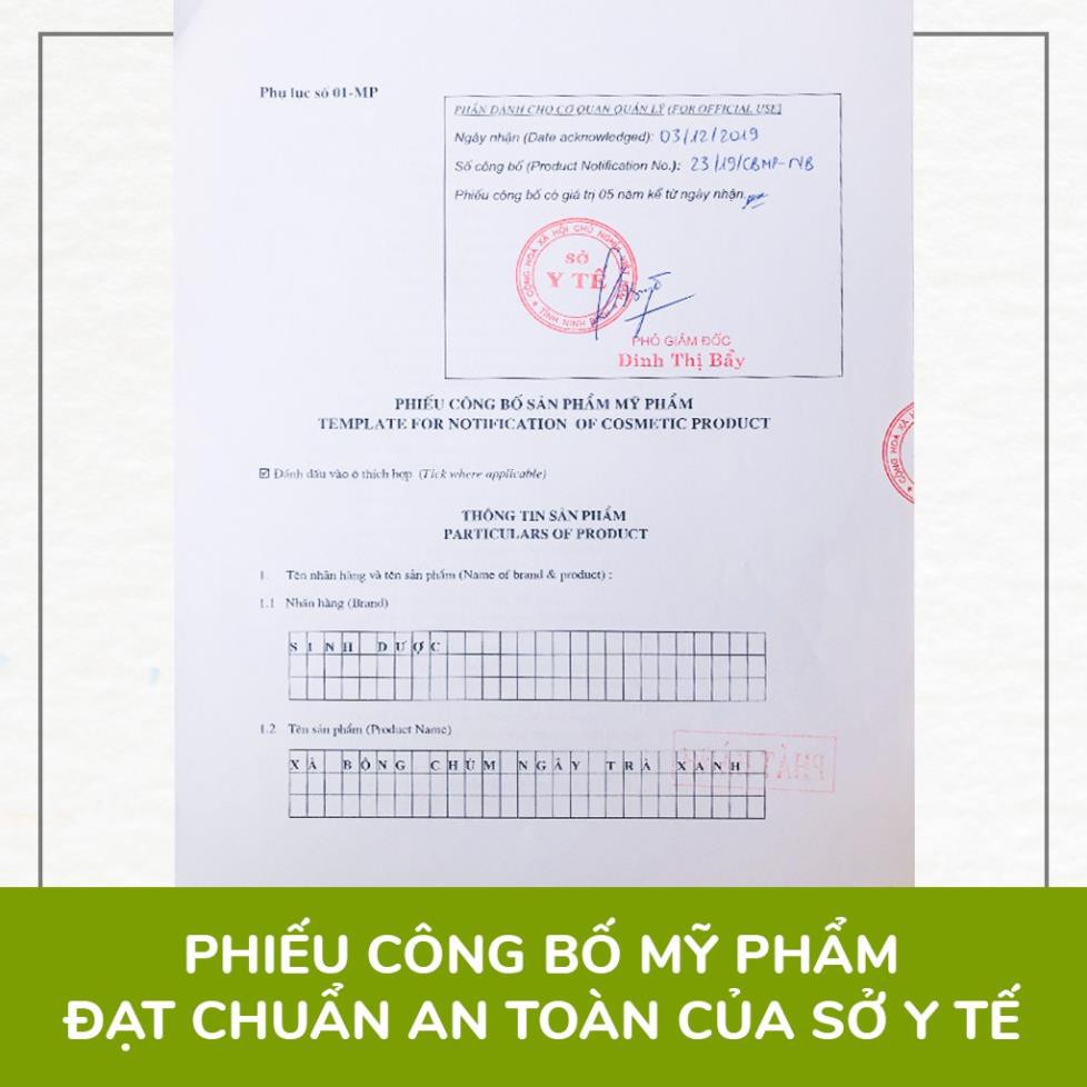 Xà Bông Chùm ngây Trà xanh, Xà Phòng Sinh Dược-  Ngừa mụn VNL (Bánh 100gr)