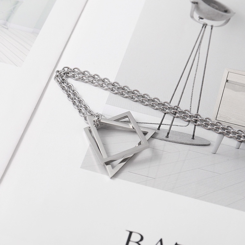 Vòng cổ mặt hình học đơn giản cá tính thời trang cho nam nữ