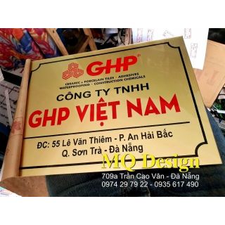 Biển mica doanh nghiệp mới thành lập. Mica 3mm khắc laser phun sơn