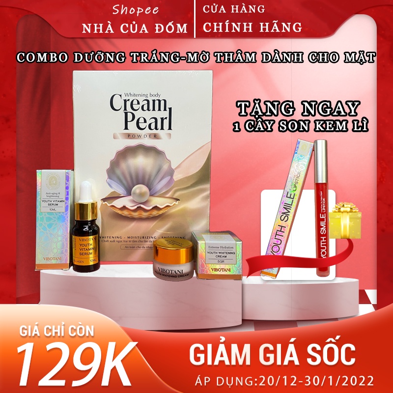 [TẶNG 1 SON LÌ] Bộ dưỡng trắng da mặt - mờ thâm- cung cấp collagen dưỡng ẩm cho da+ [Bộ kid serum+kem face+1tắm trắng