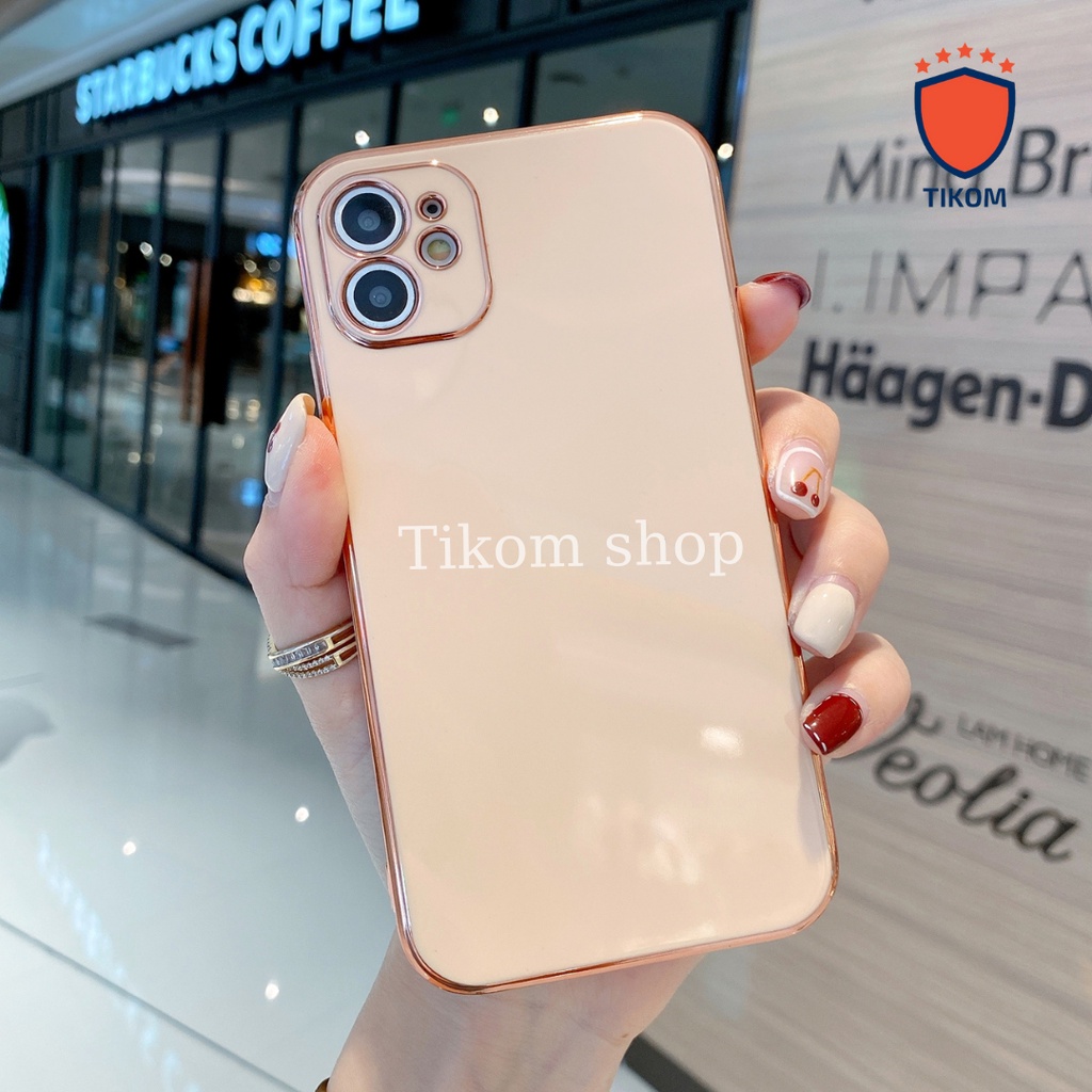 Ốp lưng iphone chống bẩn case điện thoại mạ vàng 13/13pro/promax/mini/6/6plus/6s/6splus/7/7plus/8/8plus Tikom Shop