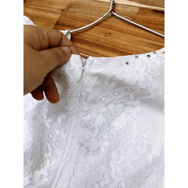 Đầm ren phối voan 2 V-T