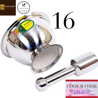 [Chính Hãng] Bộ Chày cối inox nhỡ size 16 VIETCOOK