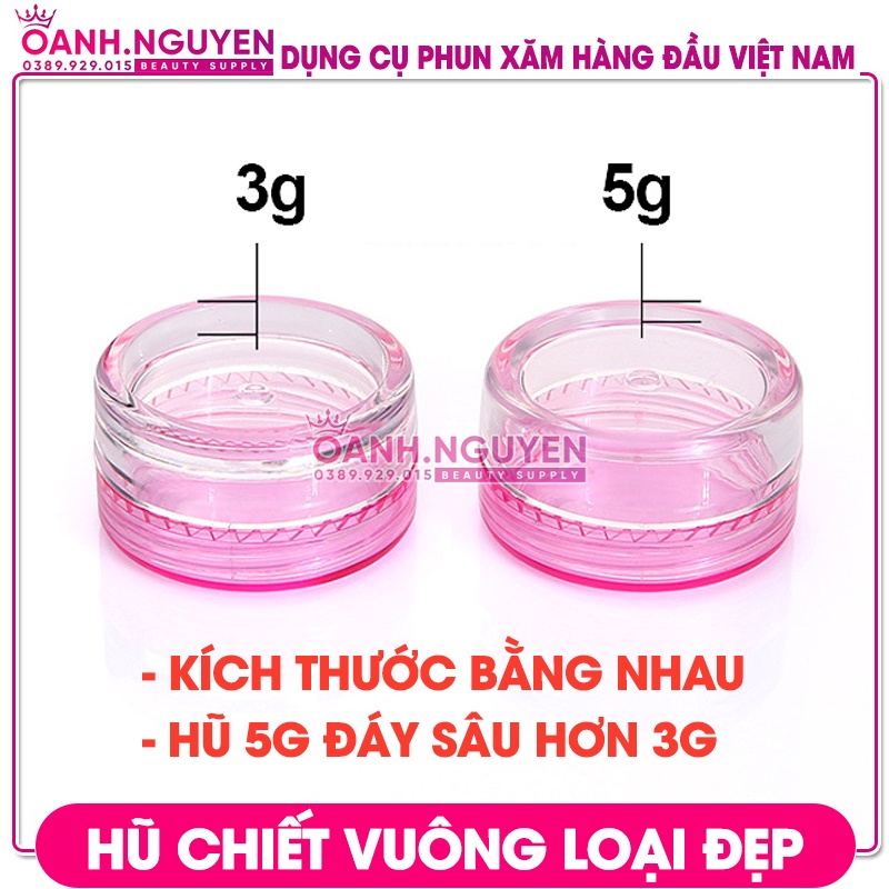 Hũ Chiết 3g, 5g (Loại Đẹp)/ Chiết Kem, Dưỡng, Mỹ Phẩm