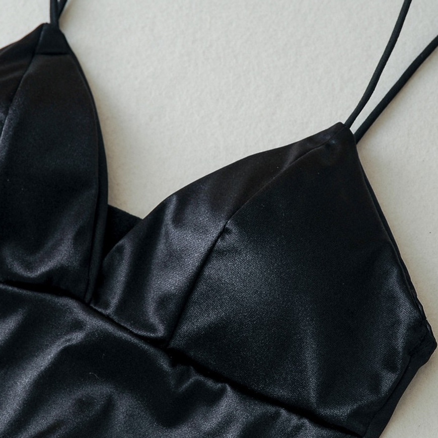 Áo Bra Satin Bản To Phi Bóng 2 Dây Cài Sau DAN L&amp;U 264