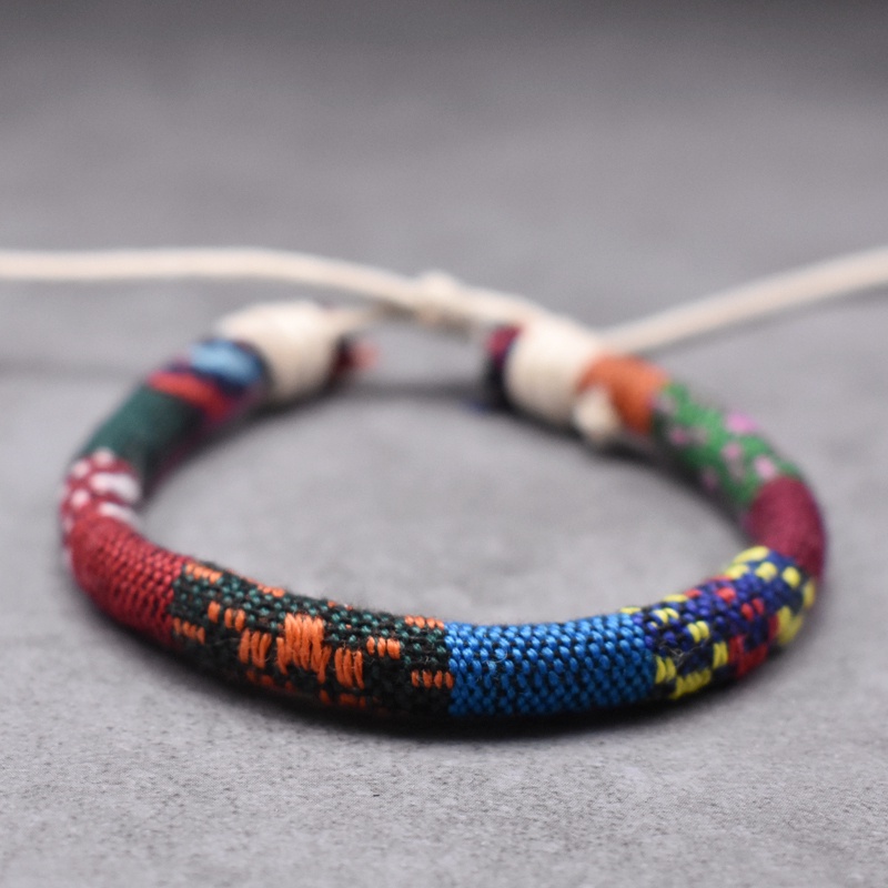 Boho Chủ Đề Vòng Tay Retro Handmade Họa Tiết Dân Tộc Nhiều Màu Sắc Dây Dệt Bện Bohimia Tình Bạn Vòng Tay Nam Nữ