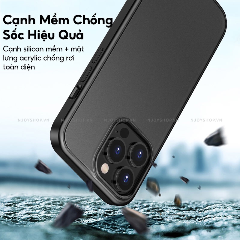 Ốp Lưng Nhám Viền Xi Cao Cấp Chống Bám Vân Tay Likgus Cho Điện Thoại 13 Pro Max Njoyshop