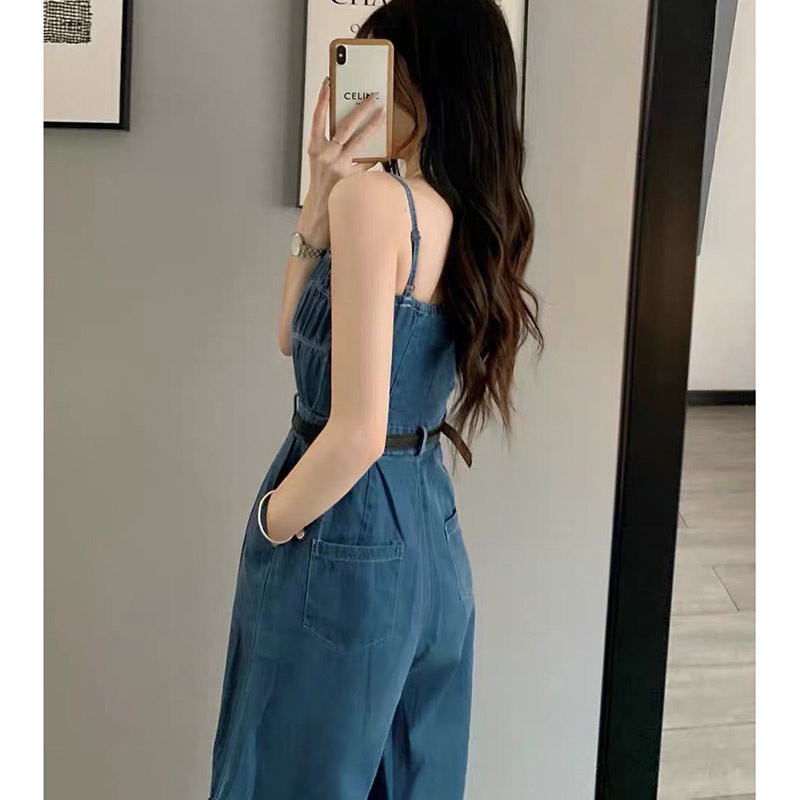 Jumpsuit Bò 2 Dây Dáng Lửng Tặng Kèm Đai Hàng Quảng Châu JS0010-Teen 888