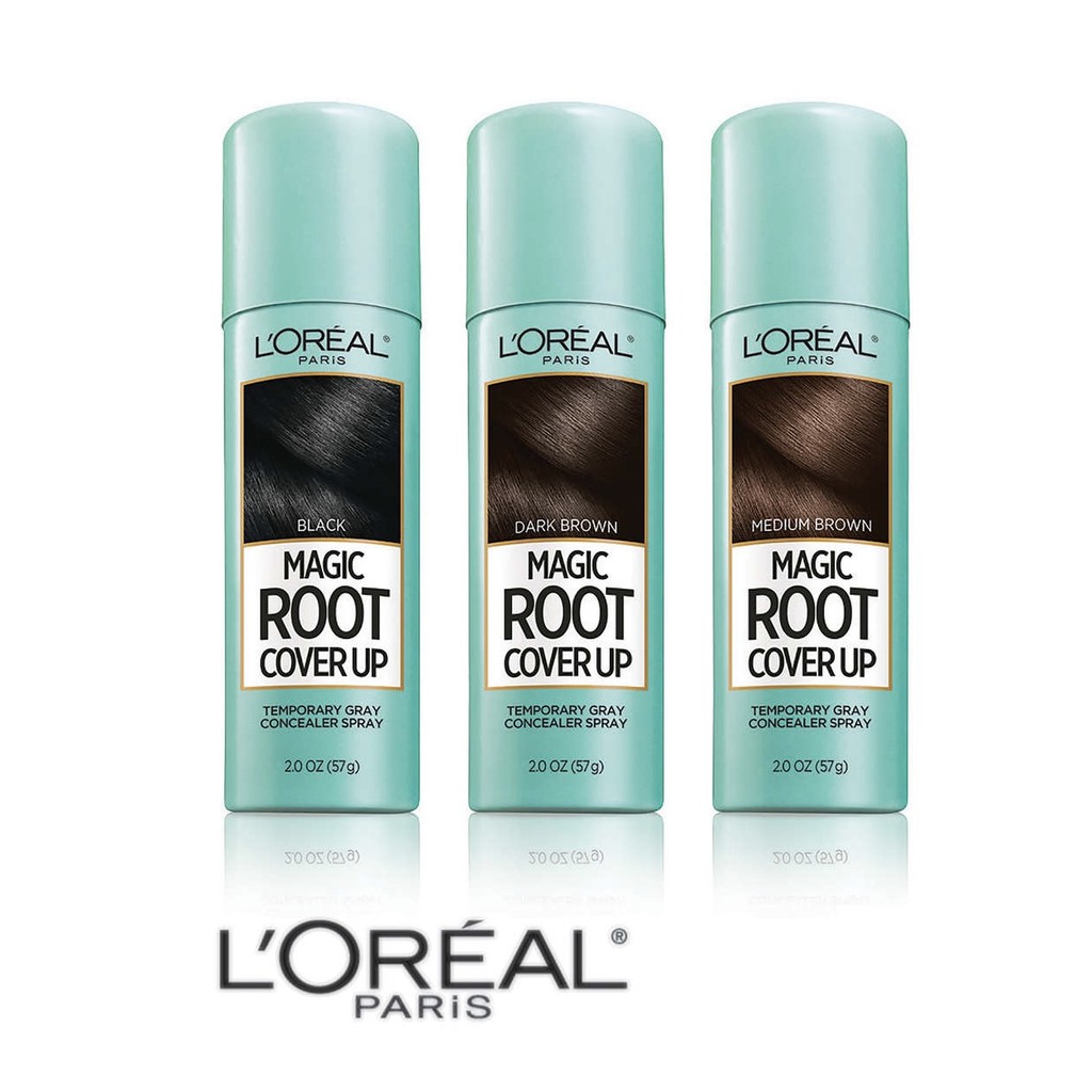 {Có sẵn } Chai xịt che phủ tóc bạc tạm thời L’oreal                Magic Root Cover Up 57g màu nâu /nâu đen/ đen