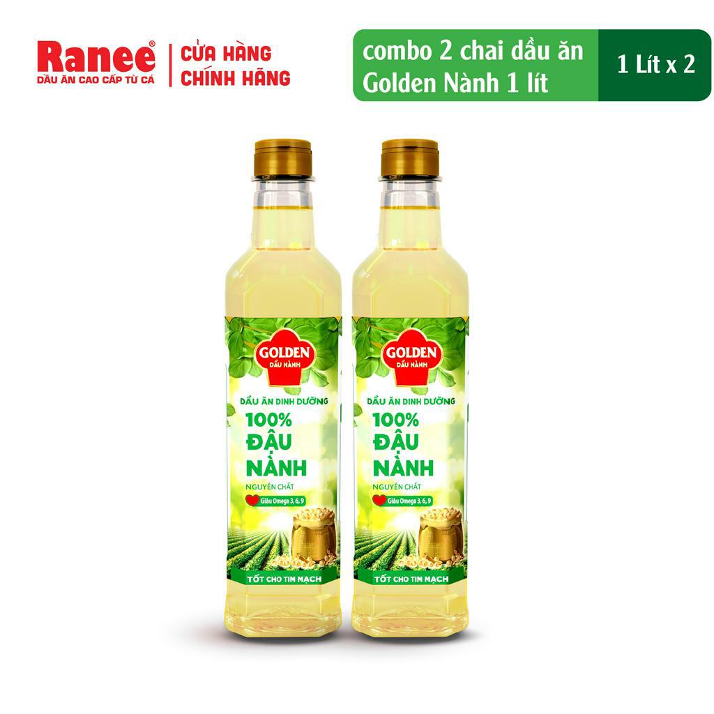 Combo 2 chai Dầu Đậu Nành cao cấp Golden 1 lít (1 lít/chai x 2 chai)