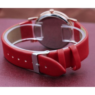 Đồng hồ analog máy quartz dây da