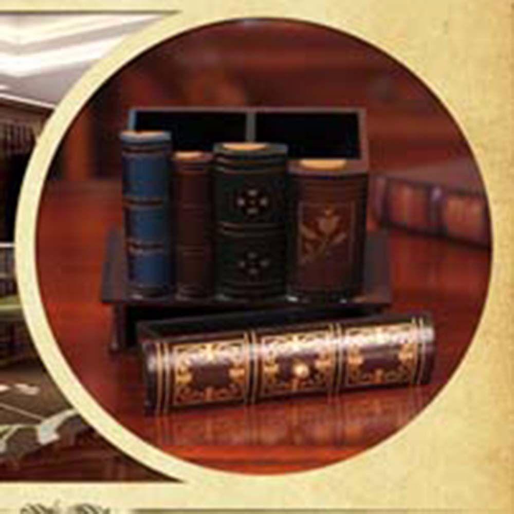 Hộp Đựng Bút Để Bàn Bằng Gỗ Phong Cách Vintage Ốp