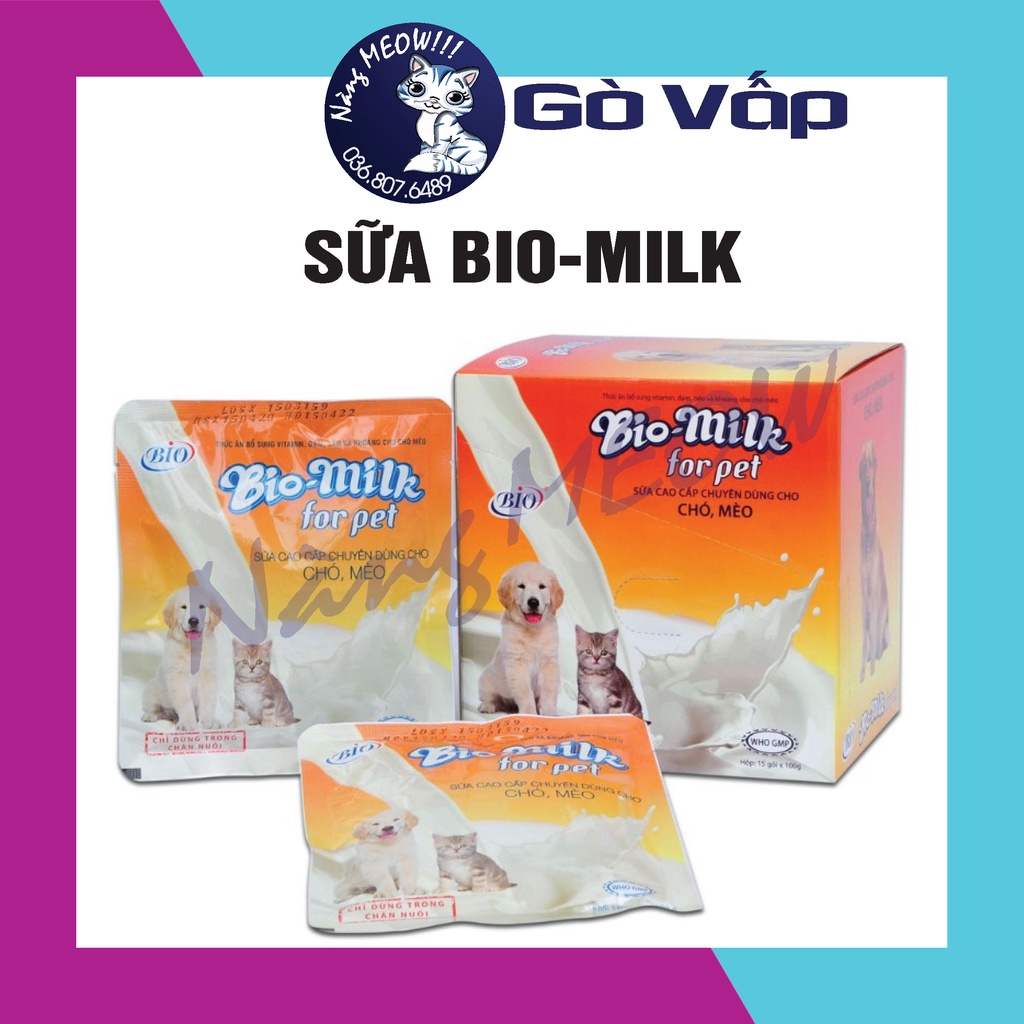 Sữa bột dành cho mèo con, chó con BIO MILK Gói 100Gr - NÀNG MEOW