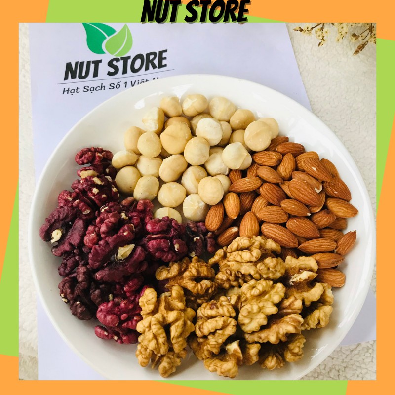 Hạt dinh dưỡng mix 4 loại rang nguyên vị Nut Store 500g - ăn kiêng, bà bầu, cho bé