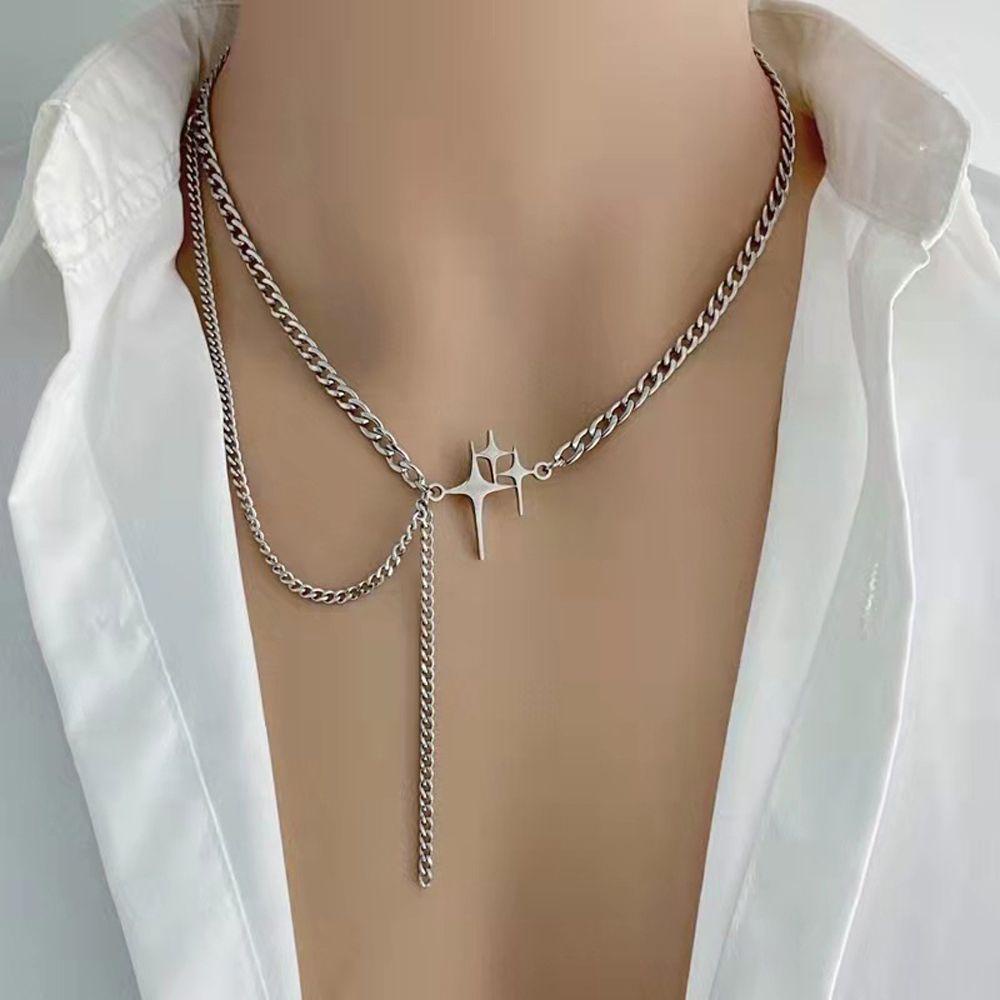 JARRED Vòng cổ Hình Ngôi Sao Phong Cách Hiphop Thời Trang Cho Nữ