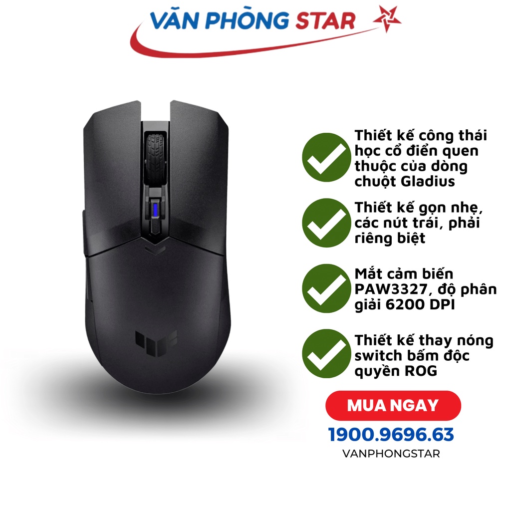 Chuột game không dây Asus TUF M4 Wireless (USB)