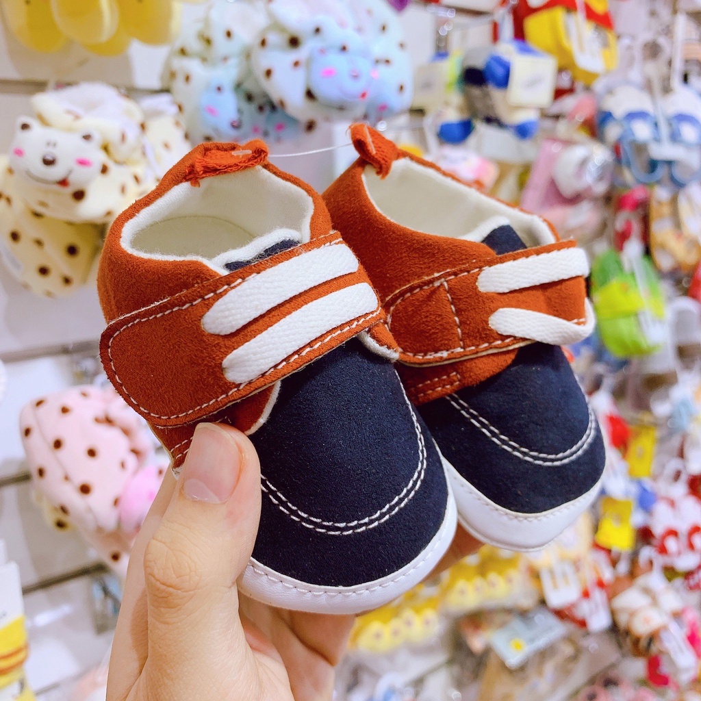 Giày Vải Tập Đi Siêu Nhẹ Cho Bé - Nâu Navy
