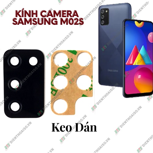 Mặt kính camera samsung m02s có sẵn keo dán