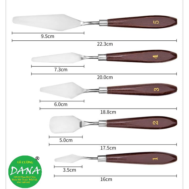 Bộ dao chét kem - tô màu 5 cái