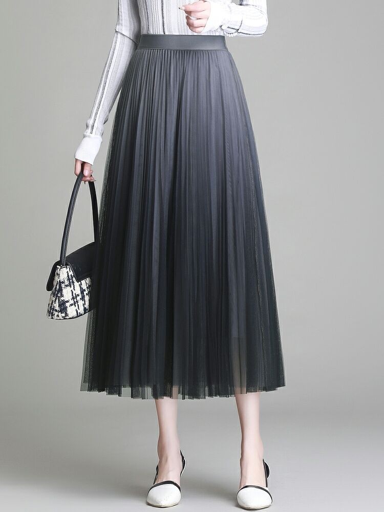 Chân váy loang xếp li công chúa quảng châu dáng dài