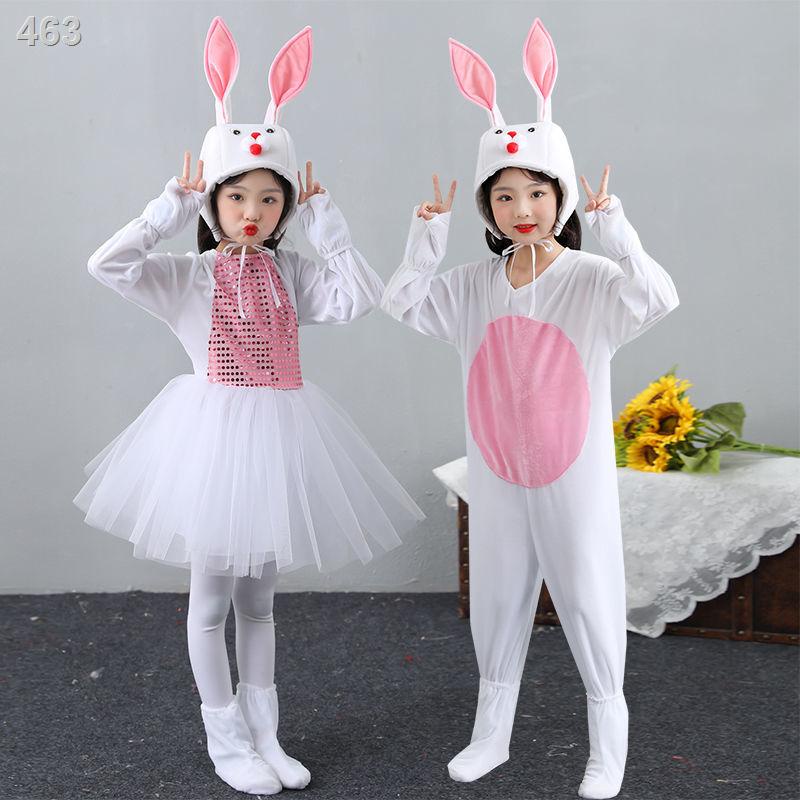【Mới nhất】Biểu diễn múa mẫu giáo trang phục thỏ động vật trắng thiếu nhi bé trai và gái