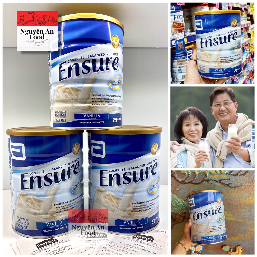 Sữa ENSURE ÚC Sữa bột tăng cân HỘP 850g (DATE 08/2022)