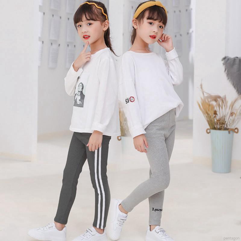 Quần Legging chất Cotton hoạ tiết kẻ sọc cho bé