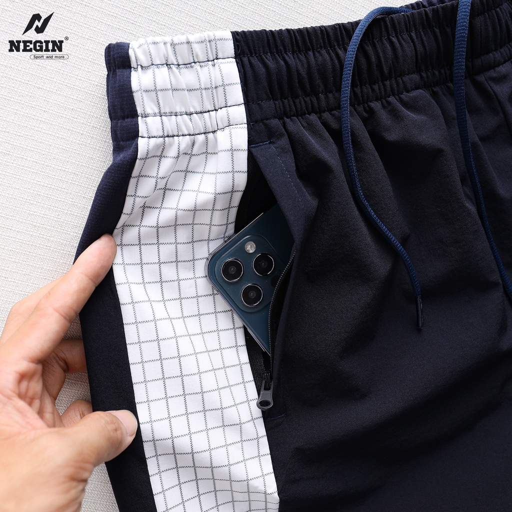Quần Thể Thao Nam Phối Kẻ 0050 Easy Active - Thoải Mái Thương Hiệu NEGIN