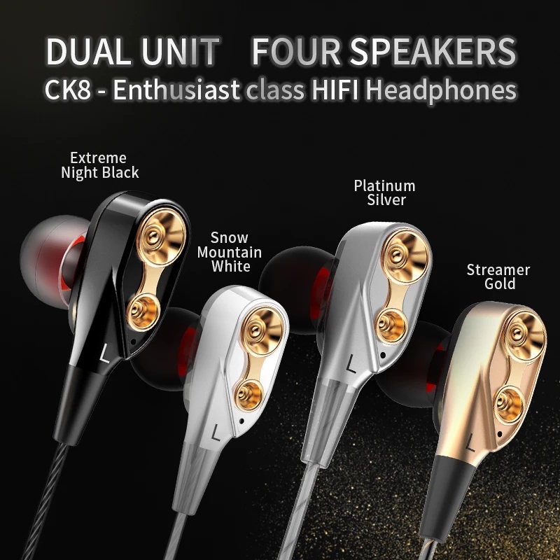 Tai Nghe Nhét Tai Bass Đôi 4D Chống Ồn Có Mic Mới