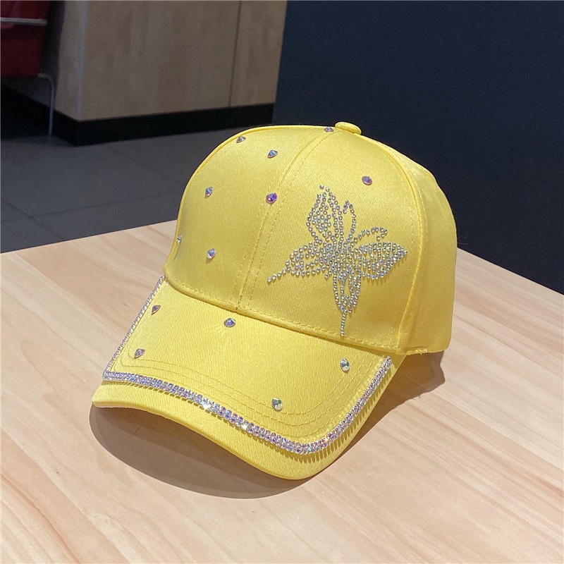 Mũ lưỡi trai bóng chày đính đá phong cách thường ngày cho nữ