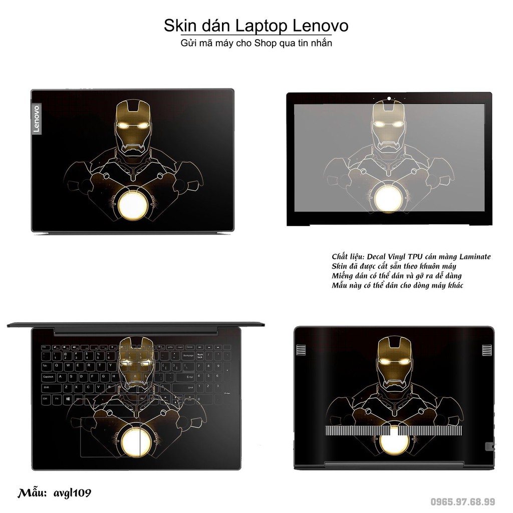 Skin dán Laptop Lenovo in hình Avenger _nhiều mẫu 2 (inbox mã máy cho Shop)