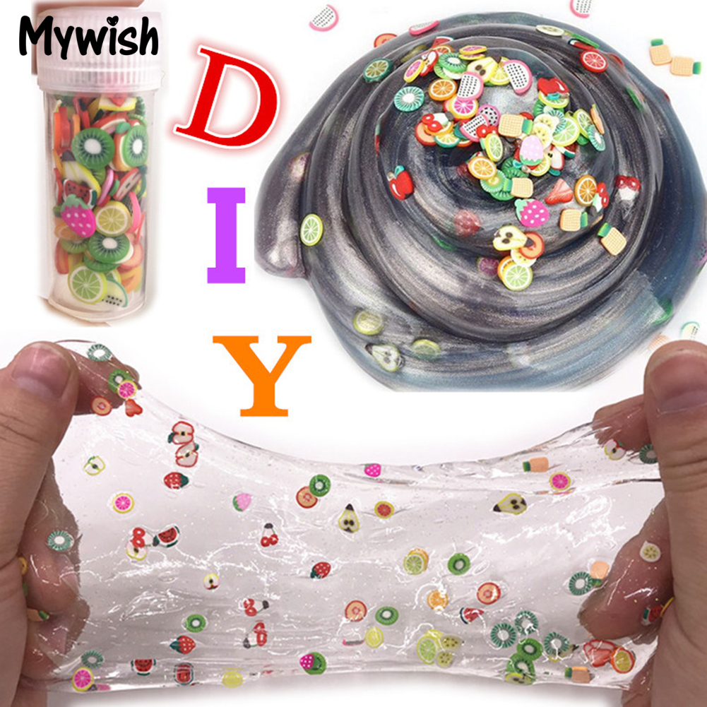 MYWISH Colorful Soft Slime Fruit Slices Scented Stress Relief Adult Kid Toy Sludge Toys