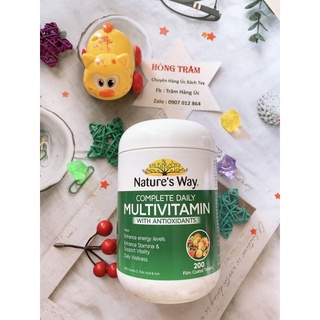 Vitamin tổng hợp kết hợp tảo biển và các loại rau củ Nature's way Complete daily multivitamin hộp 200 viên