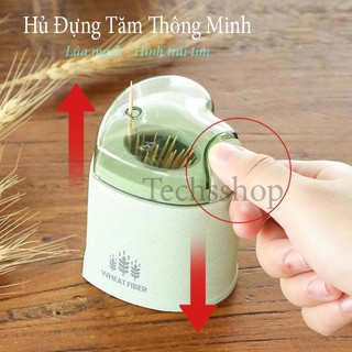 Hủ Đựng Tăm Hình Trái Tim Lúa Mạch Tự Động Tiện Lợi - Auto Toothpick Bottle