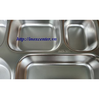KHAY CƠM PHẦN 5 NGĂN SÂU LÒNG LỚN  inox 304 ( 33x25x4 cm )