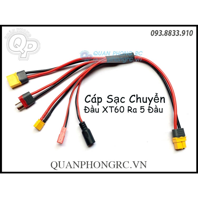 Dây chuyển sạc XT60 ra 5 đầu