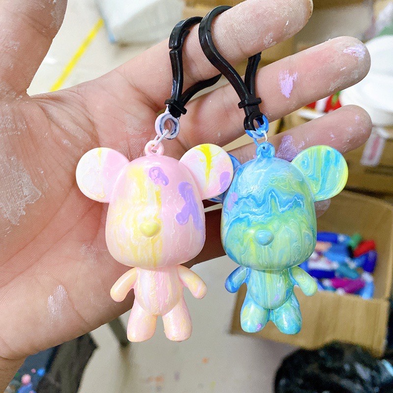 Móc Khóa Trang Trí Gấu Bụng Bự Handmade Tự Làm Sơn Màu