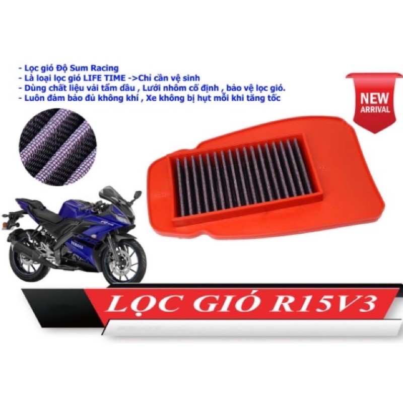 LỌC GIÓ ĐỘ EXITER SIRIUS NVX155 FZ150 R15 R3 r25-r3TFX R25 yamaha