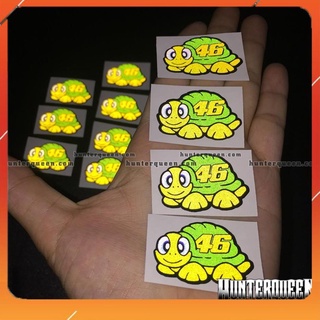 Combo 4 logo hình dán con rùa 46 phản quang . Decal cao cấp chống nước, tem dán trang trí nón bảo hiểm