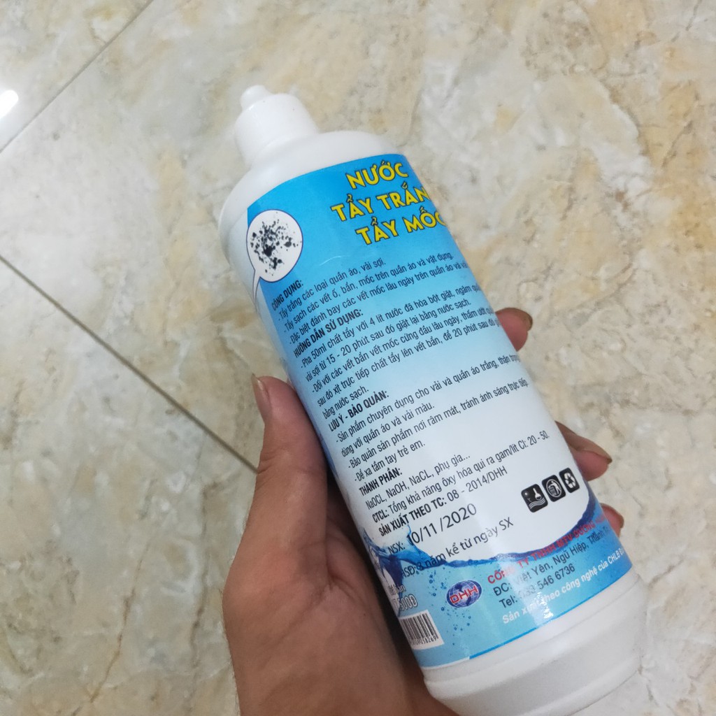 Nước Tẩy Trắng, Tẩy Mốc, Tẩy Trùng và Làm Sạch FILY dành cho quần áo Trắng Chai 500ml