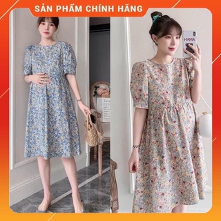 Váy bầu chất lụa Hàn 2 màu☘️siêu mát siêu mềm cam kết y hình☘️free size 43~68kg