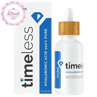 [MẪU MỚI] Serum Timeless Hyaluronic Acid 100% Pure Cấp Nước Chuyên Sâu, Mịn Da (size lớn 60ml)